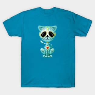 Blue Zombie Sugar Kitten Cat T-Shirt